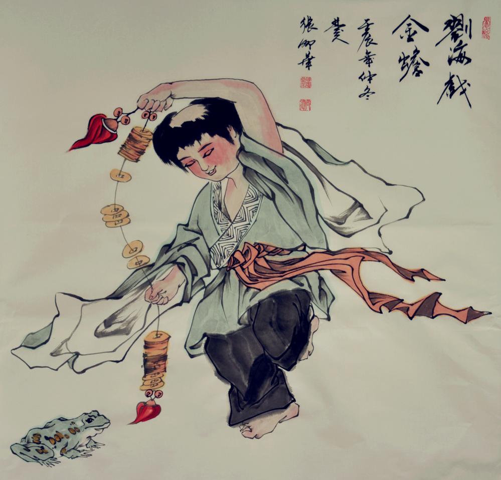 海蟾刘祖，因垒叠十卵不坠而悟道尊为财神-道音文化