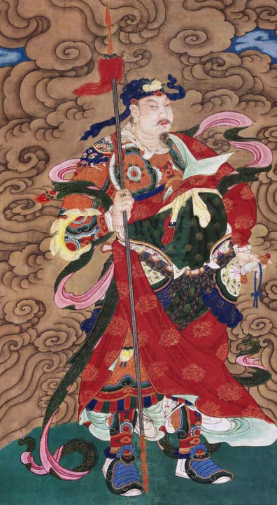 镇守南天岳元帅：司九天雄兵神将，掌五狱罪鬼亡魂