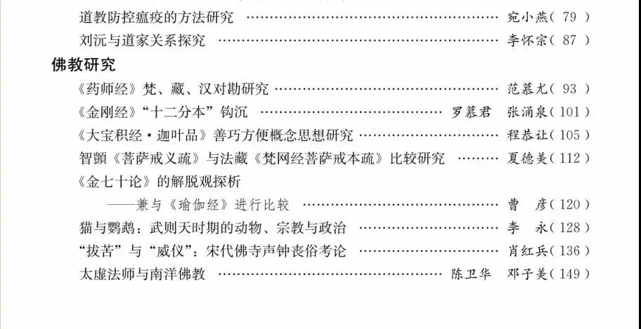 宗教学研究 | 2019年第2期目录