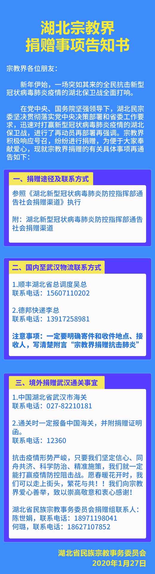 湖北宗教界捐赠事项告知书（途径+需求）-道音文化