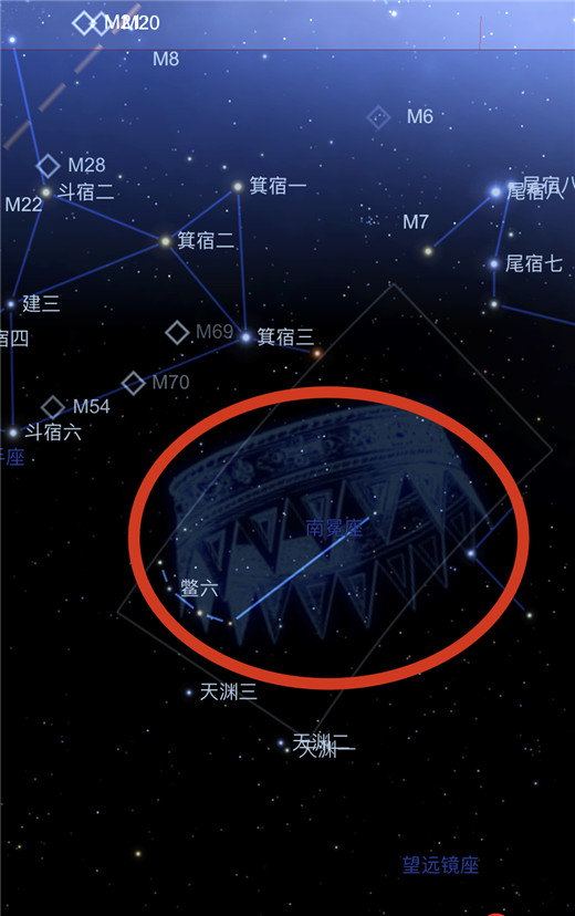天鳖跨越了南冕座与望远镜座