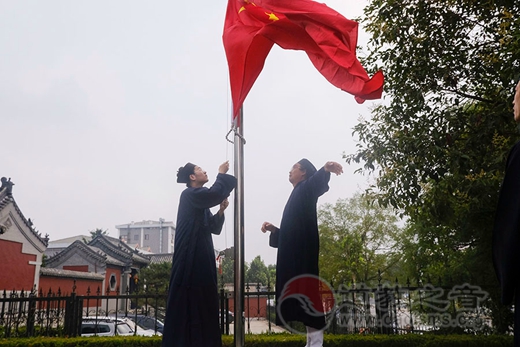 泰山灵应宫恢复开放并举行升国旗仪式-道音文化