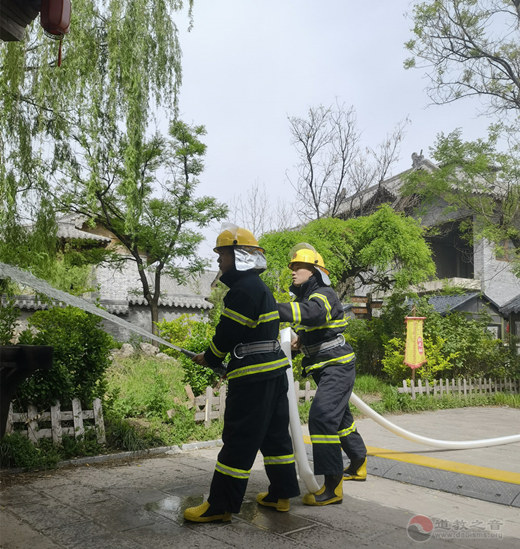 山东省青州市道协参加古城景区消防演练活动