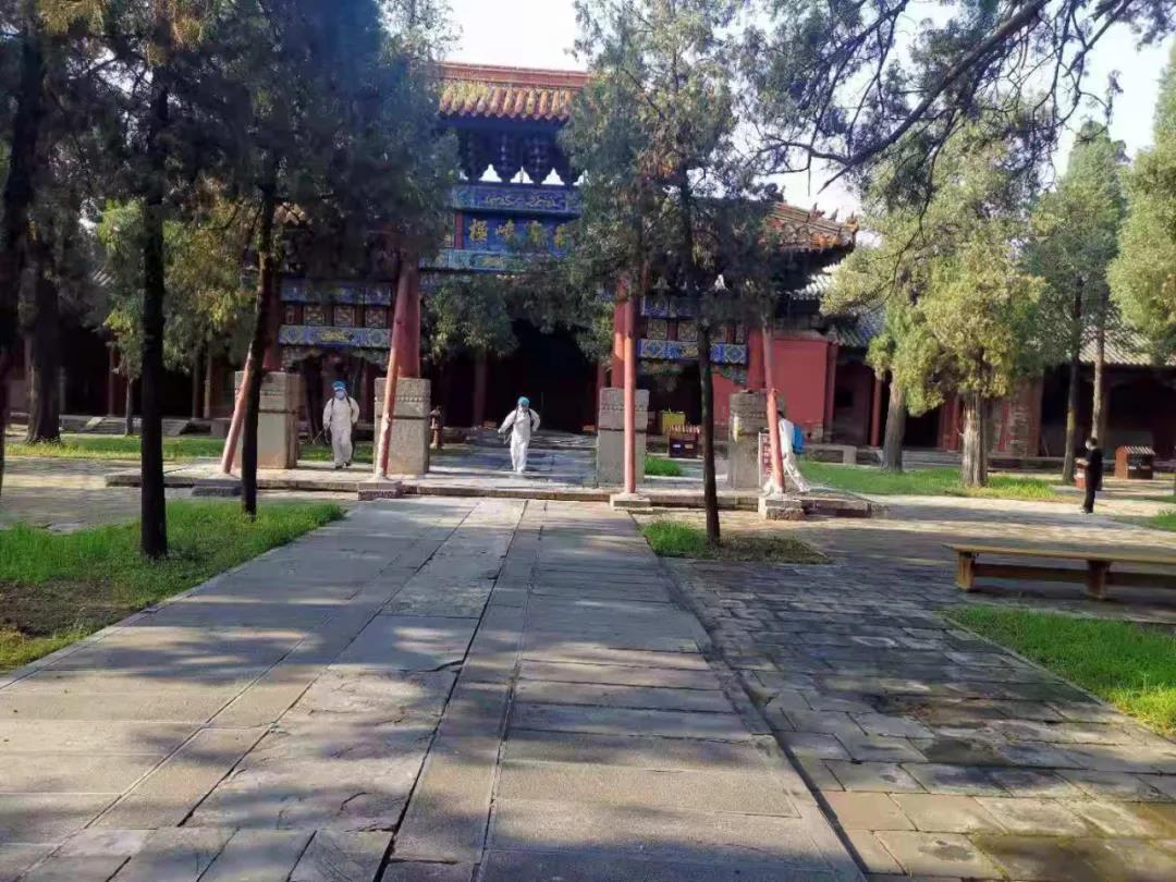 河南嵩山中岳庙开展预防性消毒工作-道音文化