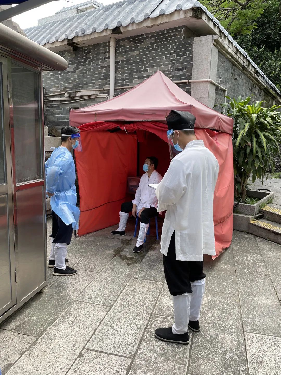 广州道教纯阳观举行防疫应急安全演练